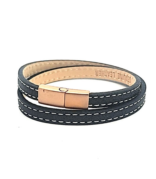Scarlett black leather bracelet  - 1
