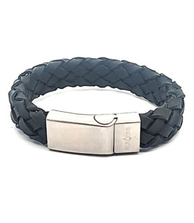 Leather bracelet Carthage black  - 1