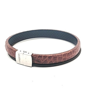 Wendestein bracelet, alligator leather brown, 20.5 cm  - 1