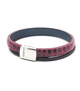 Wendestein Bracelet, alligator leather bordaux, 19 cm  - 1