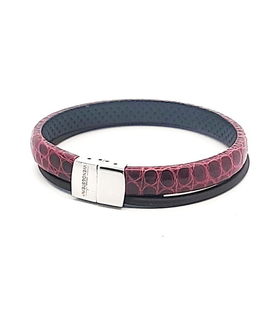 Wendestein Bracelet, alligator leather bordaux, 19 cm - 1 Wendestein Bracelet, alligator leather bordaux, 19 cm - 1