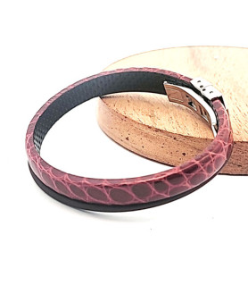 Wendestein Bracelet, alligator leather bordaux, 19 cm  - 2