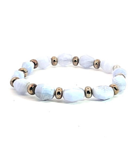 Chalcedony bracelet with patinated silver elements Steindesign - 3