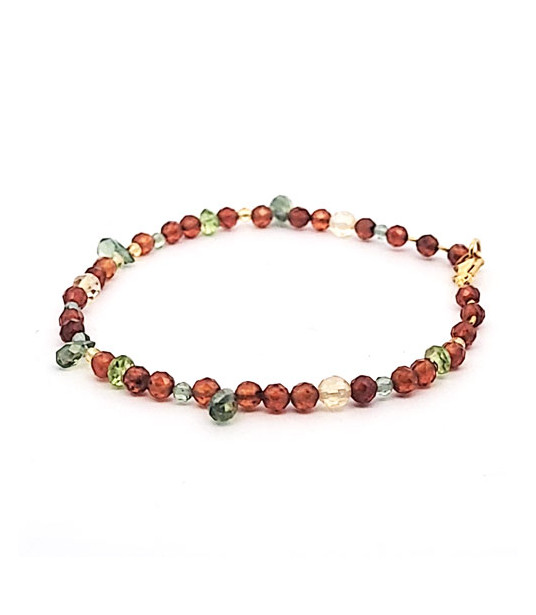 Bohemian Design bracelet garnet orange, apatite green and citrine Steindesign - 1