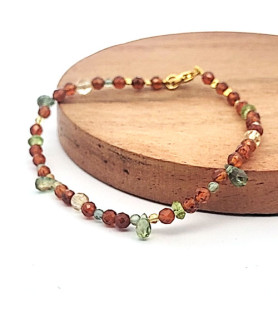 Bohemian Design bracelet garnet orange, apatite green and citrine Steindesign - 3