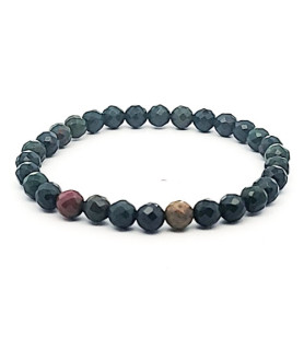 Heliotrop (Blutjaspis) Kugelarmband 6 mm facettiert  - 1