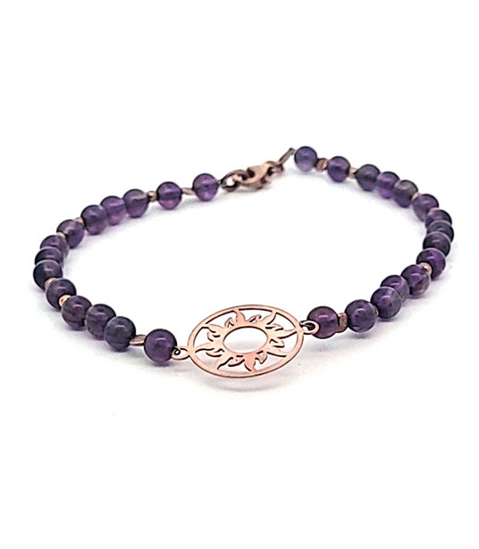 Amethyst bracelet with sun of life - 1 Amethyst bracelet with sun of life - 1