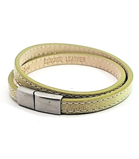 Scarlett green leather bracelet Alraune - 1