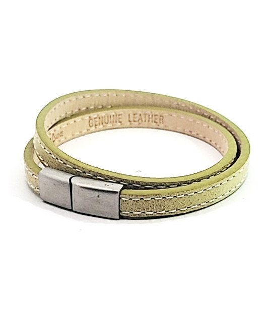 Scarlett green leather bracelet Alraune - 1