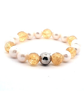 Design Armband Perle und Zitrin Steindesign - 1