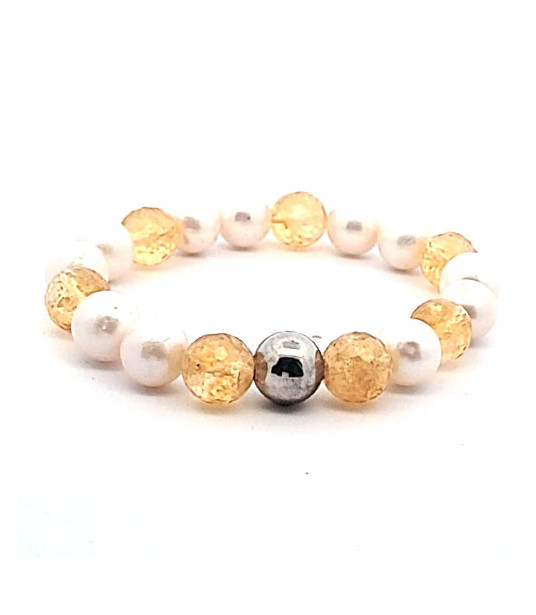 Design bracelet pearl and citrine Steindesign - 1