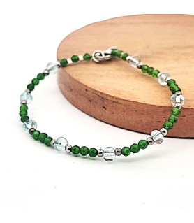 Design Armband Chromdiopsid und Aquamarin Steindesign - 1