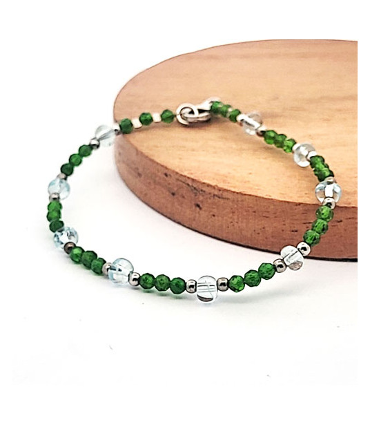 Chrome diopside and aquamarine design bracelet Steindesign - 1 Chrome diopside and aquamarine design bracelet Steindesign - 1