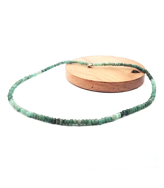 Emerald necklace shaded button faceted Steindesign - 1