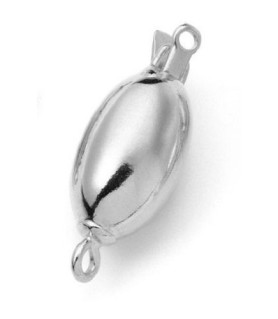 Clasp oval 8mm, silver  - 1