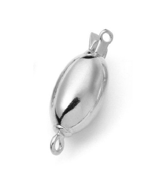Clasp oval 8mm, silver  - 1