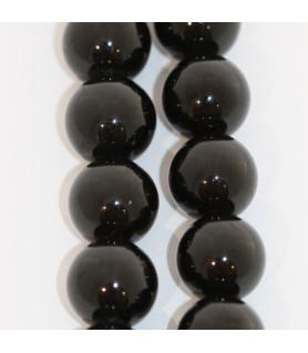 Tourmaline black, ball strand 10 mm  - 1