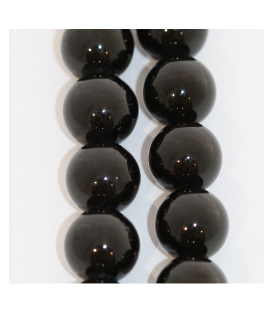 Tourmaline black, ball strand 10 mm  - 1