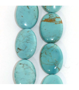 Turquoise, strand oval flat  - 1
