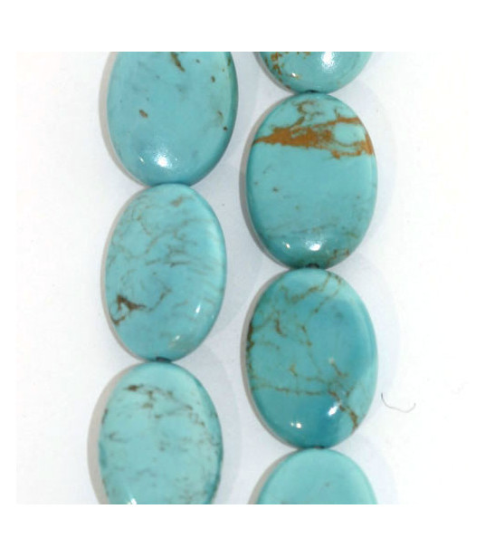 Turquoise, strand oval flat  - 1