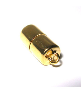 magnetic cylinder clasp 8mm, silver gold plated  - 1