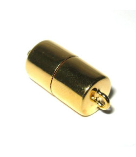 magnetic cylinder clasp 10mm, silver gold plated  - 1