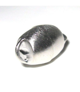 Magnetic clasp barrel 10mm, silver rhodium plated, satin finish  - 1