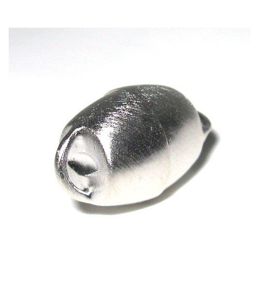 Magnetic clasp barrel 10mm, silver rhodium plated, satin finish  - 1