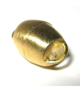 Magnetic clasp barrel 10mm, silver gold plated, satin finish  - 1