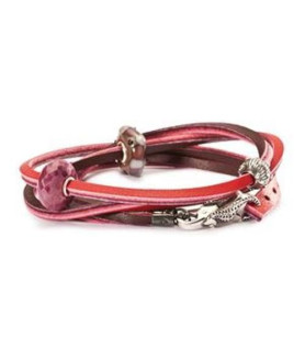 Trollbeads Leather Bracelet red/bordeaux - retired Trollbeads - das Original - 1