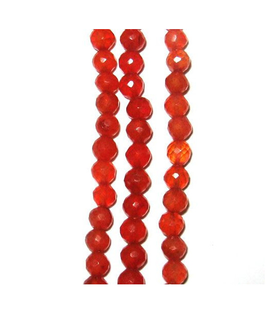 Carnelian ball faceted 4mm  - 1