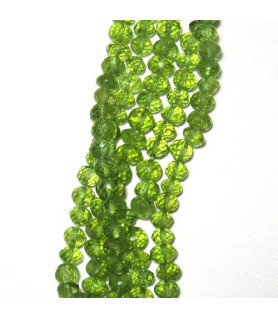 Peridot, Button faceted 4 x 6 mm  - 1