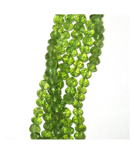 Peridot, Button faceted 4 x 6 mm  - 1