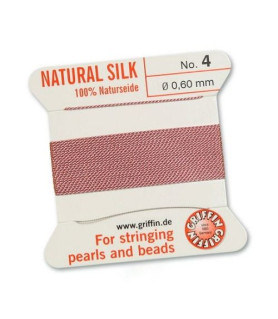 Bead Cord silk dark pink Griffin - 1