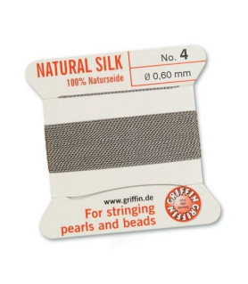 Bead Cord silk grey Griffin - 1