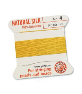 Bead Cord silk light yellow Griffin - 1