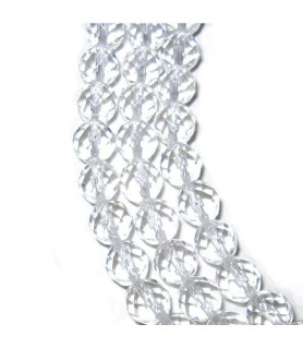 Rock crystal ball strand 6mm, faceted  - 1