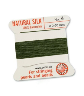 Bead Cord silk olive green Griffin - 1