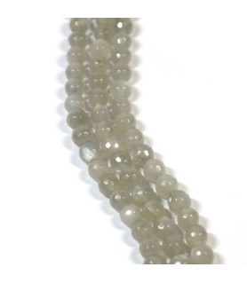 Moonstone grey, ball strand 5 mm, faceted  - 1