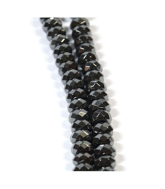 Hematite Button 8mm faceted  - 1