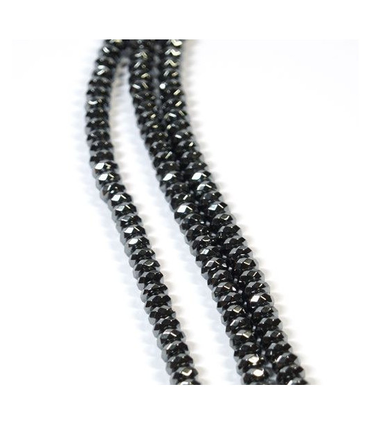 Hematite Button 6 mm faceted  - 1