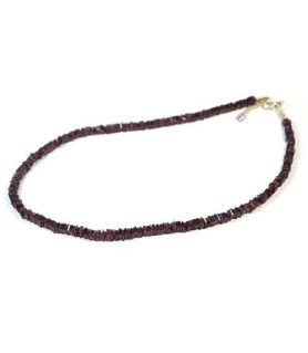Gemstone necklace garnet square Steindesign - 1