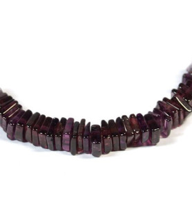 Gemstone necklace garnet square Steindesign - 2