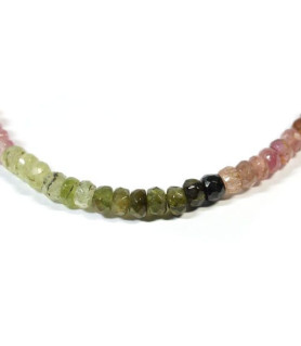 Gemstone Chain Tourmaline Button faceted Steindesign - 2