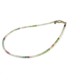 Gemstone Chain Tourmaline Button faceted Steindesign - 1